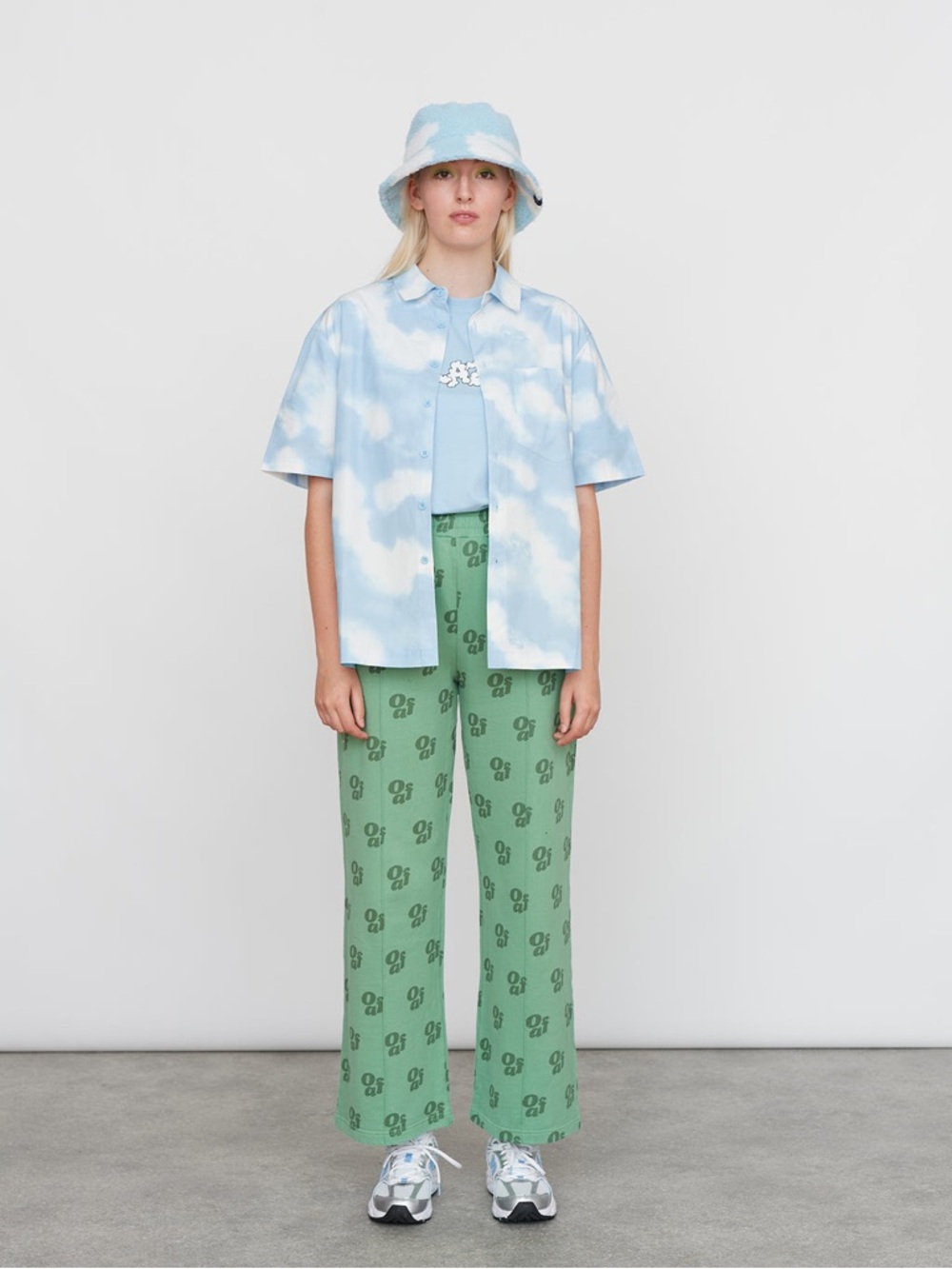 Lazy Oaf Blue Cloud Print Button-Down Shirt